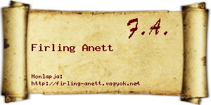 Firling Anett névjegykártya